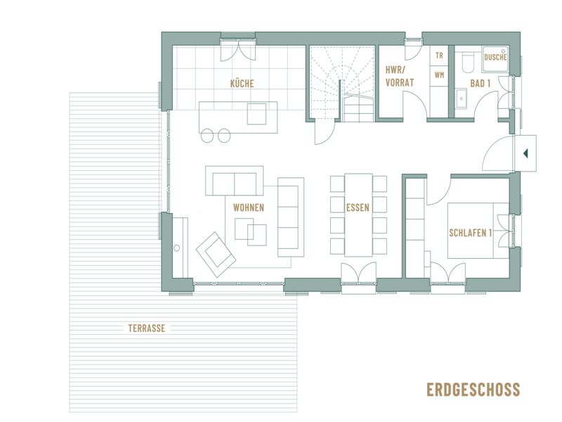 Reetdachhaus Typ C (4 Schlafzimmer)