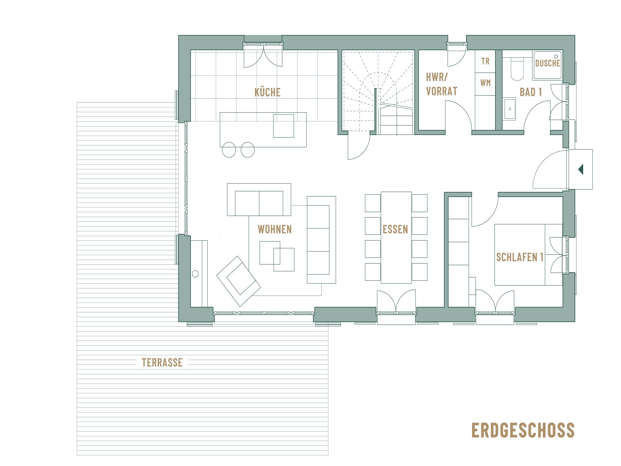 Reetdachhaus Typ C (4 Schlafzimmer)